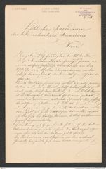 k.k. naturhistorisches Hofmuseum, Intendanzakten 1885-1896 (Hauer), Aktenzahl Z.321/1888, Seite 1